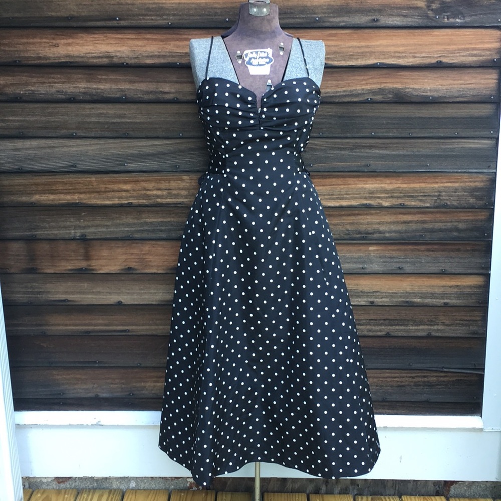 Onyx Nite Polka Dot Rockabilly Dress, Size 10